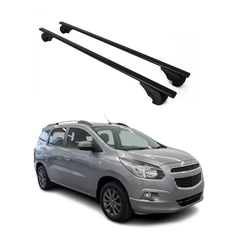Direktkauf Dachträger Grundtäger für Chevrolet Spin 2012-2016 75kg Metall Schwarz 2 tlg