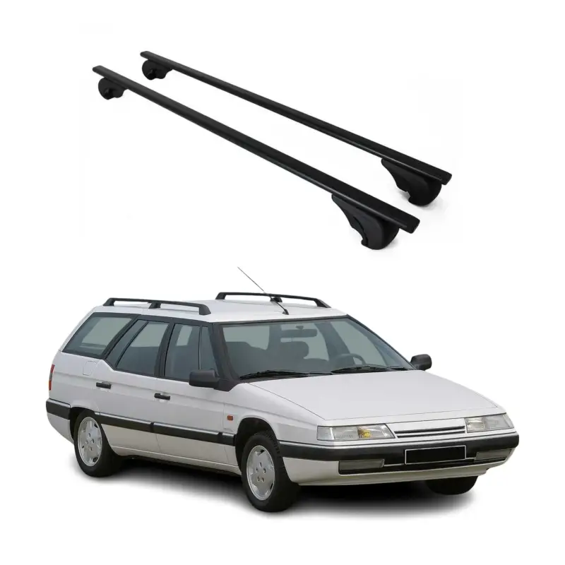 Dachträger Grundtäger für Citroen XM Kombi 1991-2000 75kg Metall Schwarz 2 tlg Bestseller