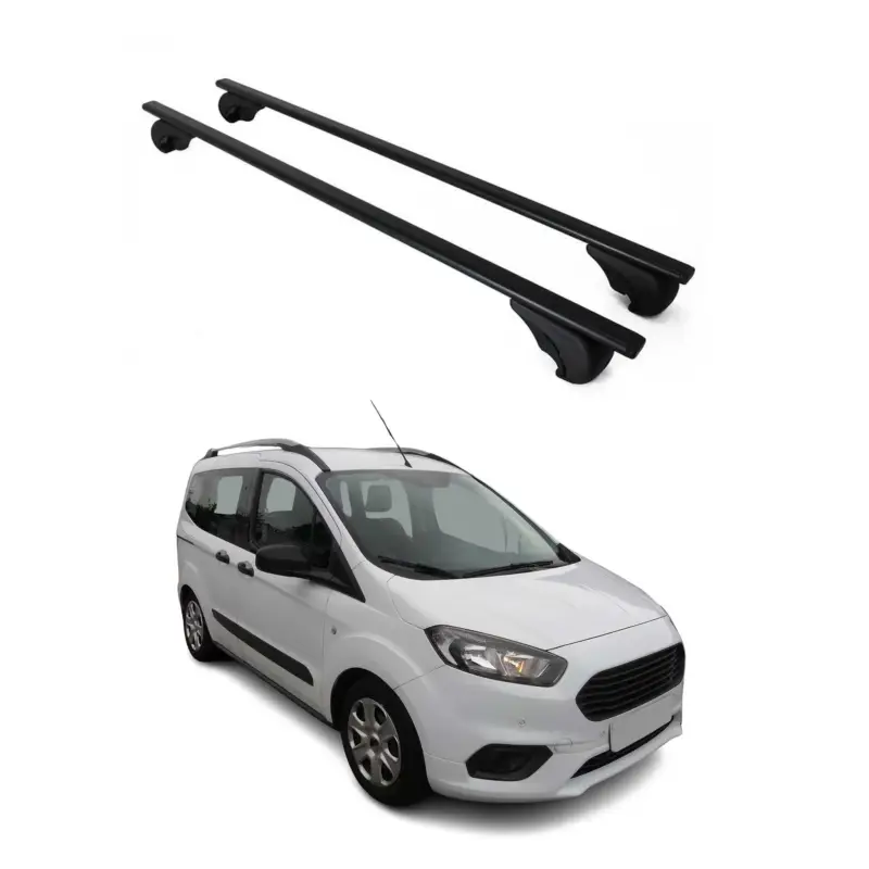 Wochenendangebot Dachträger Grundtäger für Ford Courier 2014-2023 75kg Metall Schwarz 2 tlg