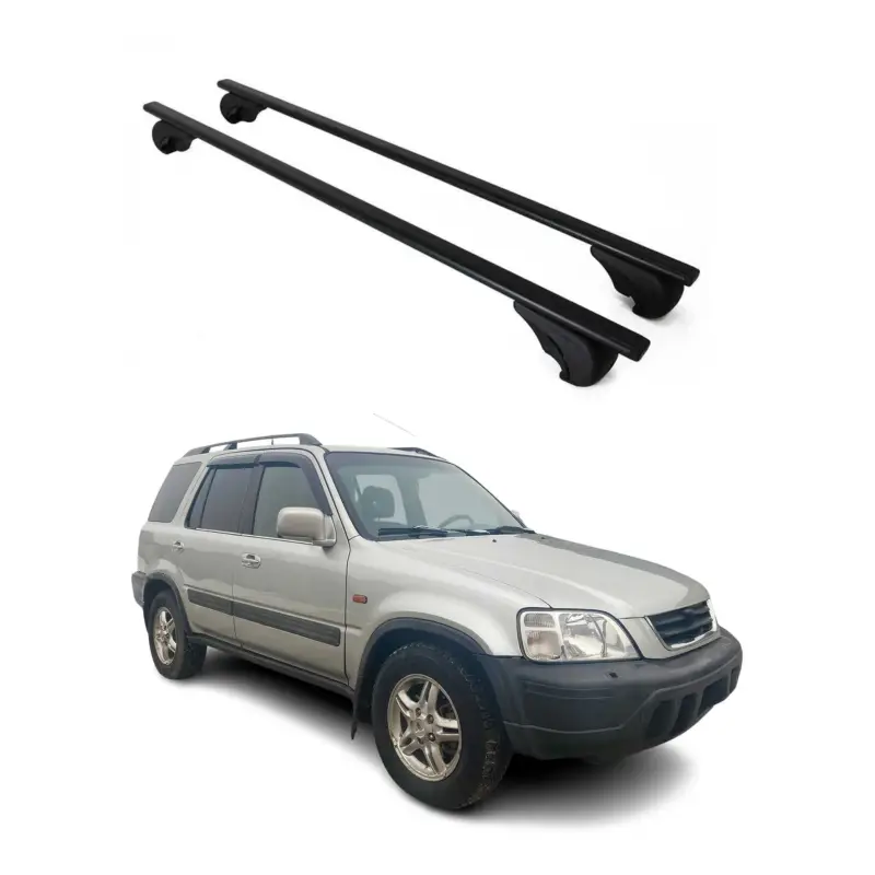 Zertifiziert Dachträger Grundtäger für Honda CR-V mk1 1995-2001 75kg Metall Schwarz 2 tlg