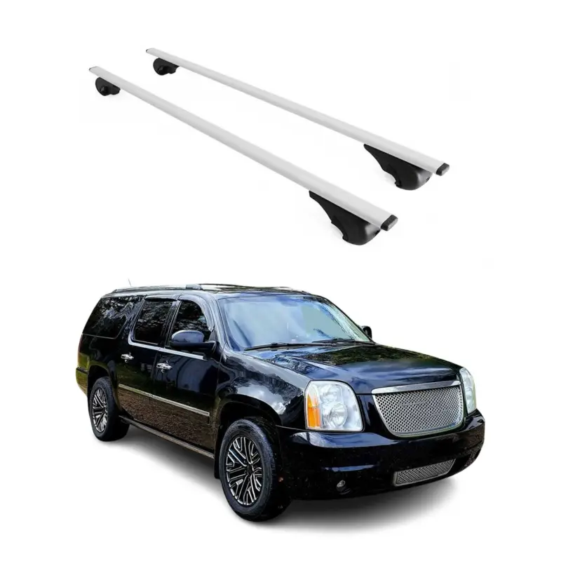 Zertifiziert Dachträger Grundtäger für GMC Yukon 2007-2014 75kg Metall Silber 2 tlg