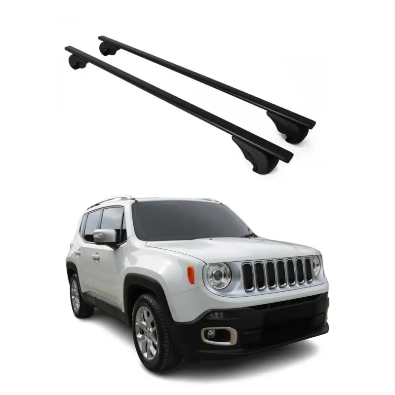 Dachträger Grundtäger für Jeep Renegade 2015-2025 75kg Metall Schwarz 2 tlg Ausverkauf