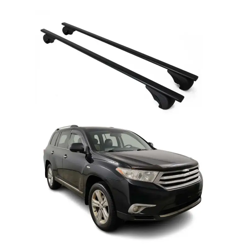 Ausverkauf Dachträger Grundtäger für Toyota Highlander 2007-2013 75kg Metall Schwarz 2 tlg