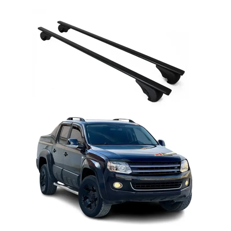 Versand Am Gleichen Tag Dachträger Grundtäger für VW Amarok mk1 2010-2022 75kg Metall Schwarz 2 tlg