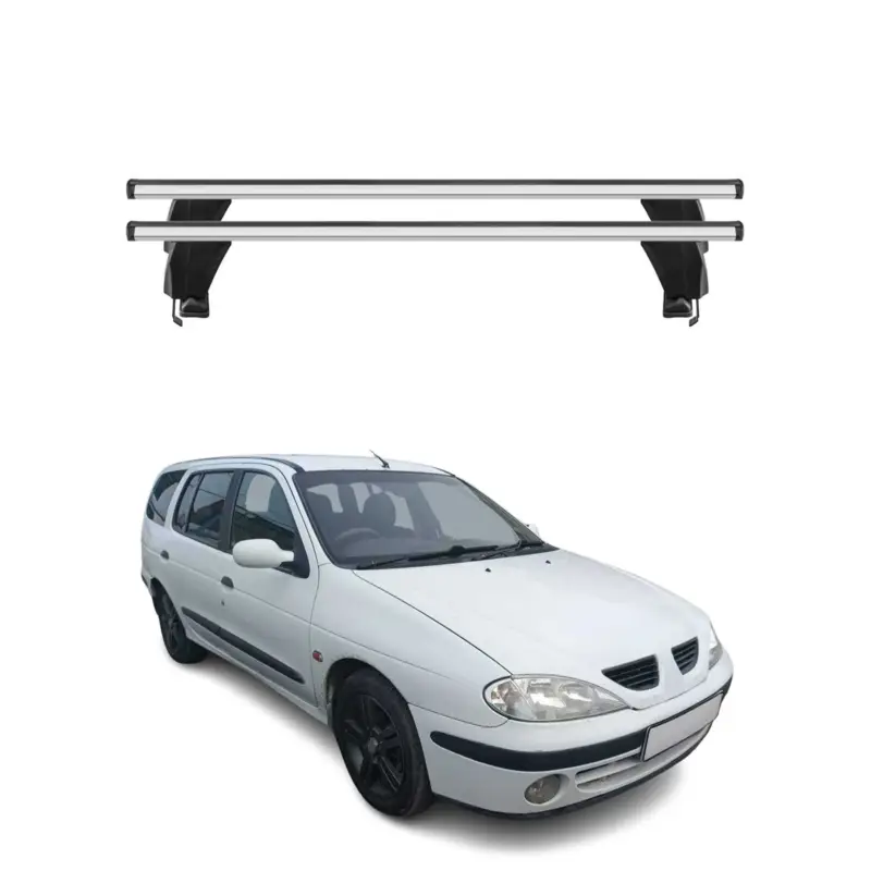 Menabo Dachträger für Renault Megane Grandtour mk1 1996-2002 50kg Alu Silber 2x Garantierte Lieferung