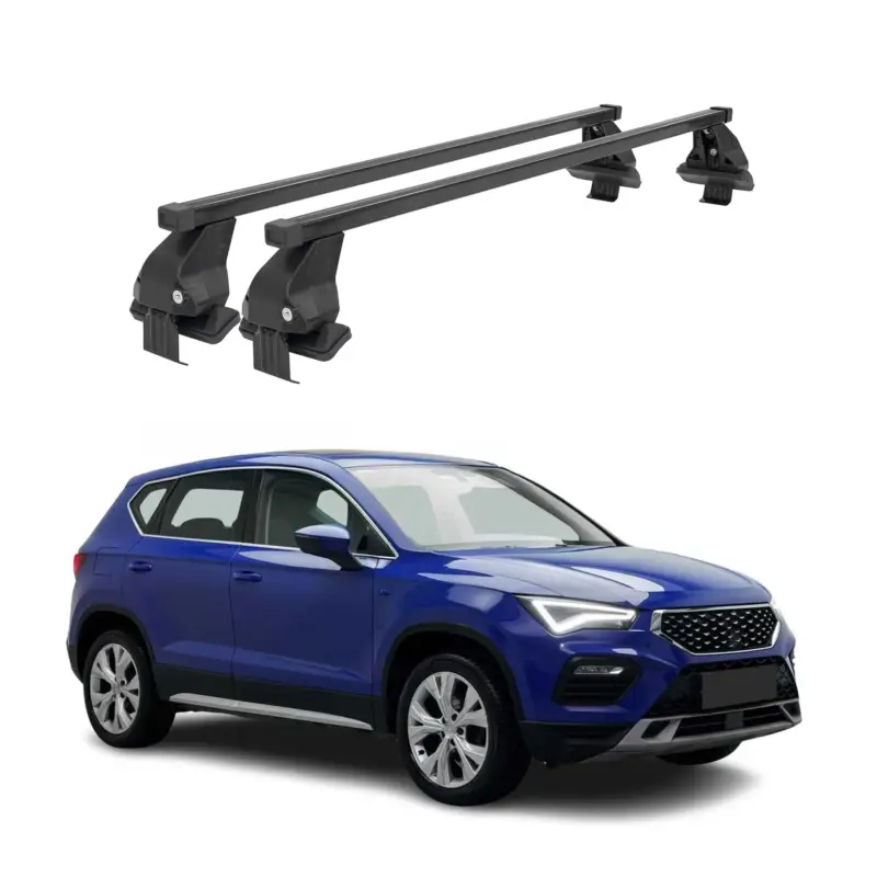 Neue Ware Menabo Dachträger Grundtäger für Seat Ateca 2016-2020 Pre-FL 50kg Stahl Schwarz