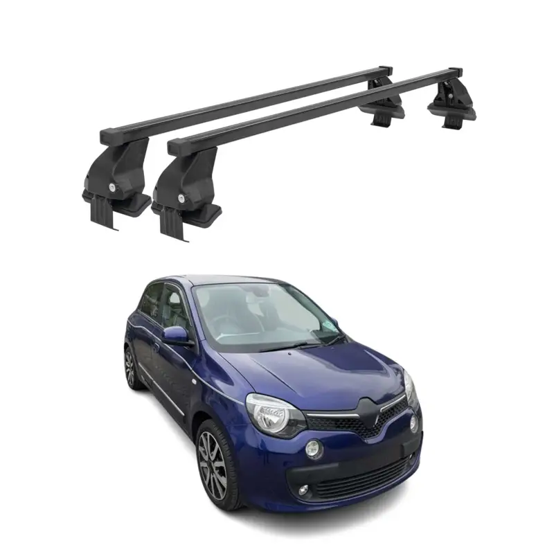 Echt Menabo Dachträger für Renault Twingo mk3 2014-2019 Pre-FL 50kg Stahl Schwarz 2x