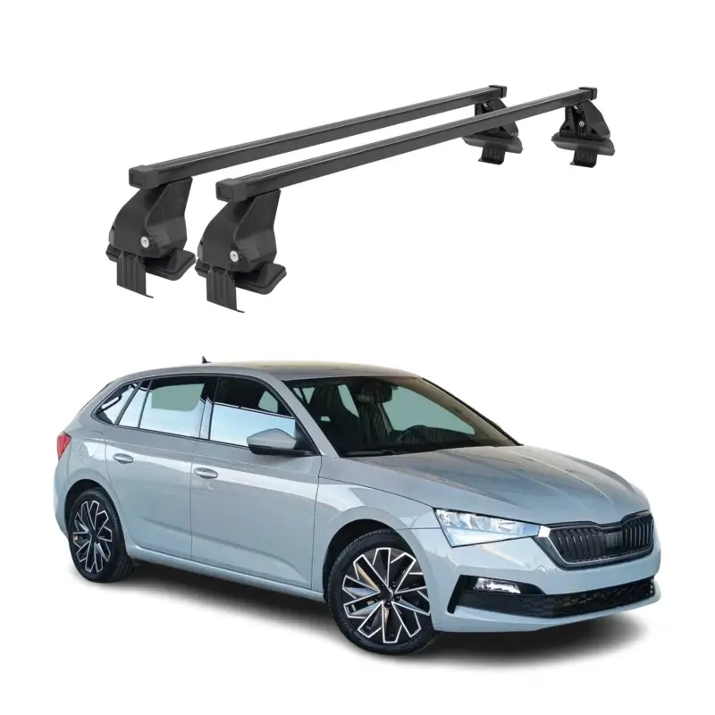 Neu Menabo Dachträger Grundtäger für Skoda Scala 2019-2026 50kg Stahl Schwarz 2 tlg