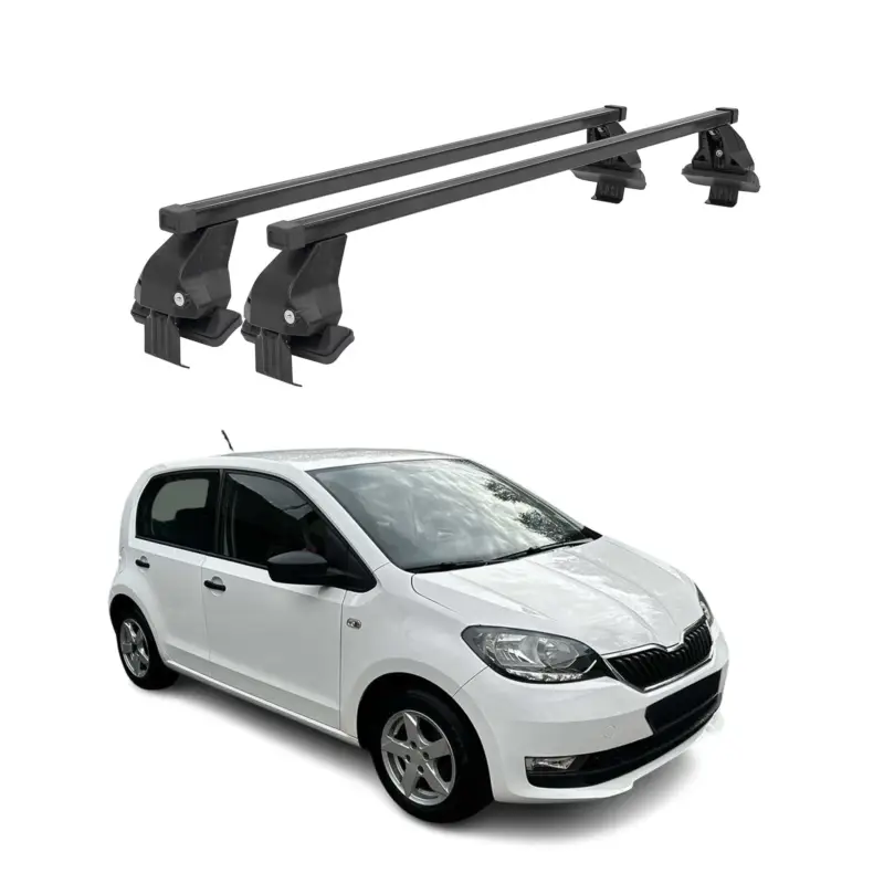 Sichere Zahlung Menabo Dachträger Grundtäger für Skoda Citigo 2011-2019 5tür 50kg Stahl Schwarz