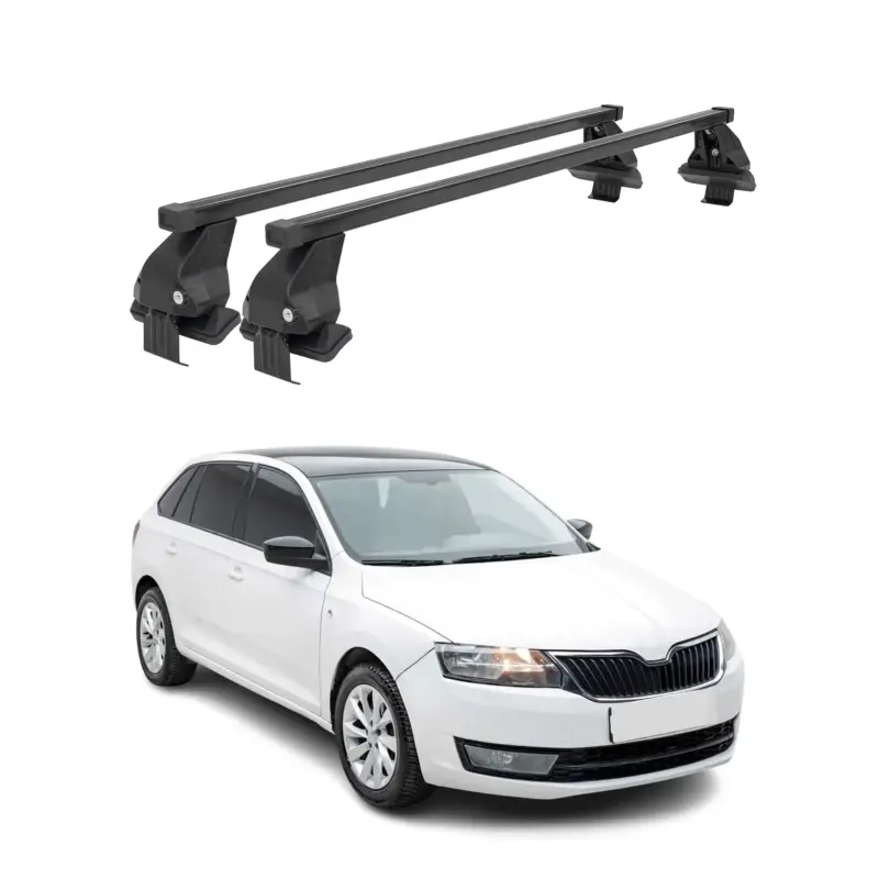 Jetzt Kaufen Menabo Dachträger für Skoda Rapid Spaceback 2013-2019 50kg Stahl Schwarz 2x