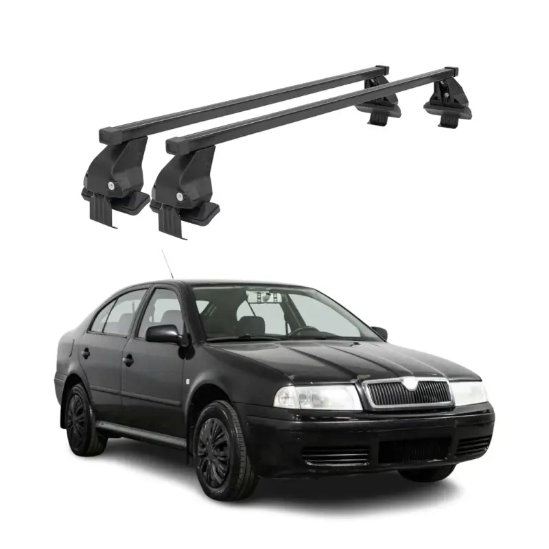 Neu Menabo Dachträger für Skoda Octavia mk2 2004-2008 Pre-FL 4tür 50kg Stahl Schwarz
