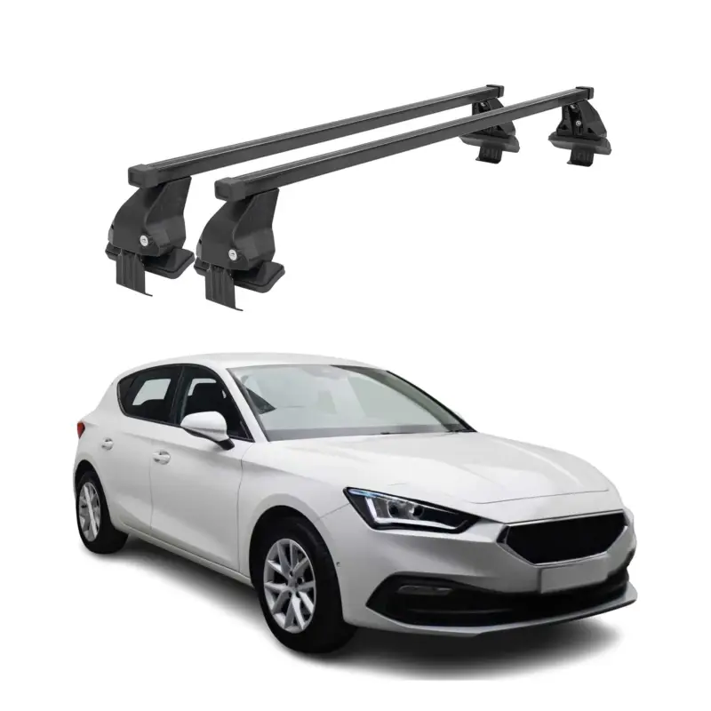 Schnäppchen Menabo Dachträger Grundtäger für Seat Leon 2020-2026 50kg Stahl Schwarz 2 tlg