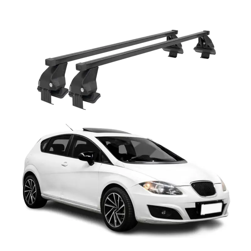 Finale Aktion Menabo Dachträger Grundtäger für Seat Leon mk2 2009-2012 FL 50kg Stahl Schwarz