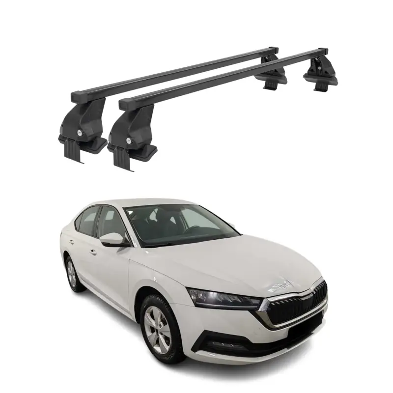 Schneller Versand Menabo Dachträger Grundtäger für Skoda Octavia mk4 2020-2026 50kg Stahl Schwarz