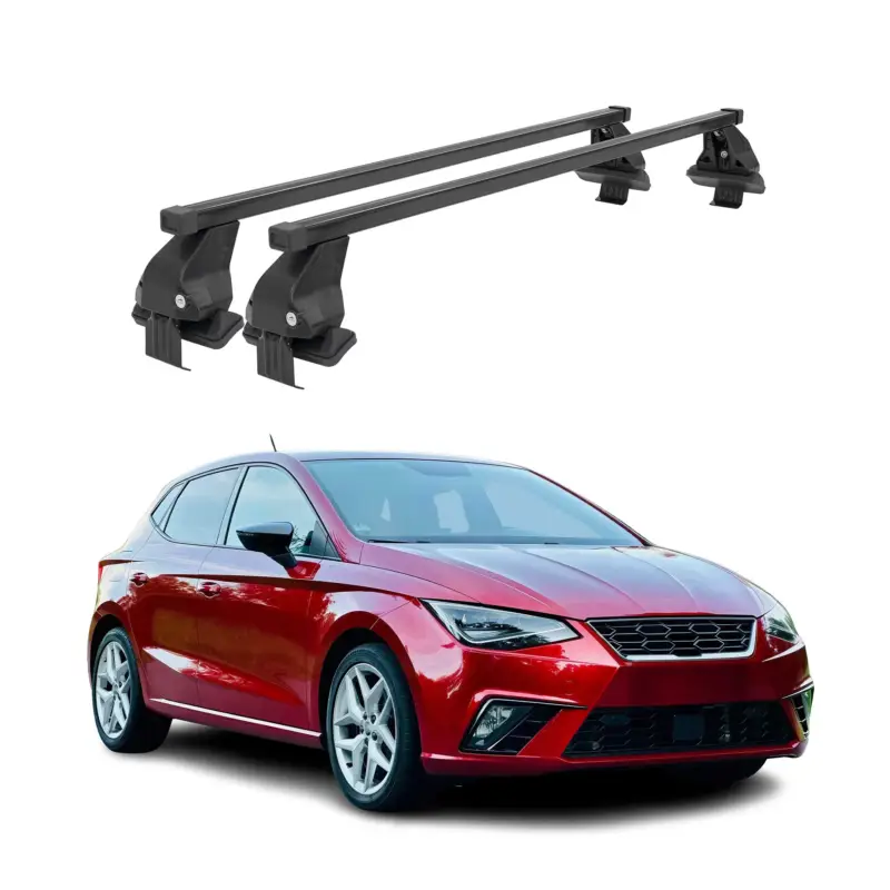 Wochenendangebot Menabo Dachträger Grundtäger für Seat Ibiza mk5 2017-2026 50kg Stahl Schwarz 2x