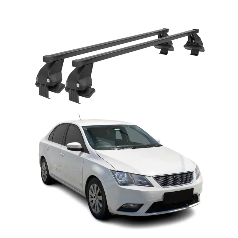 Preisreduziert Menabo Dachträger Grundtäger für Seat Toledo mk4 2012-2019 50kg Stahl Schwarz 2x