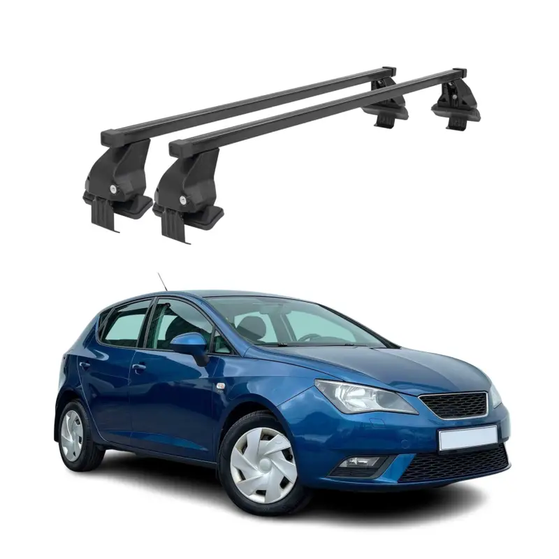Solange Der Vorrat Reicht Menabo Dachträger für Seat Ibiza mk4 SportCoupé 2008-2017 50kg Stahl Schwarz 2x