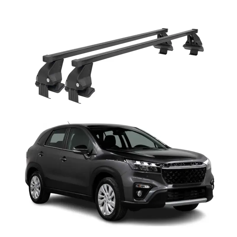 Ausverkauf Menabo Dachträger für Suzuki SX4 S-Cross mk2 2016-2021 FL 50kg Stahl Schwarz 2x