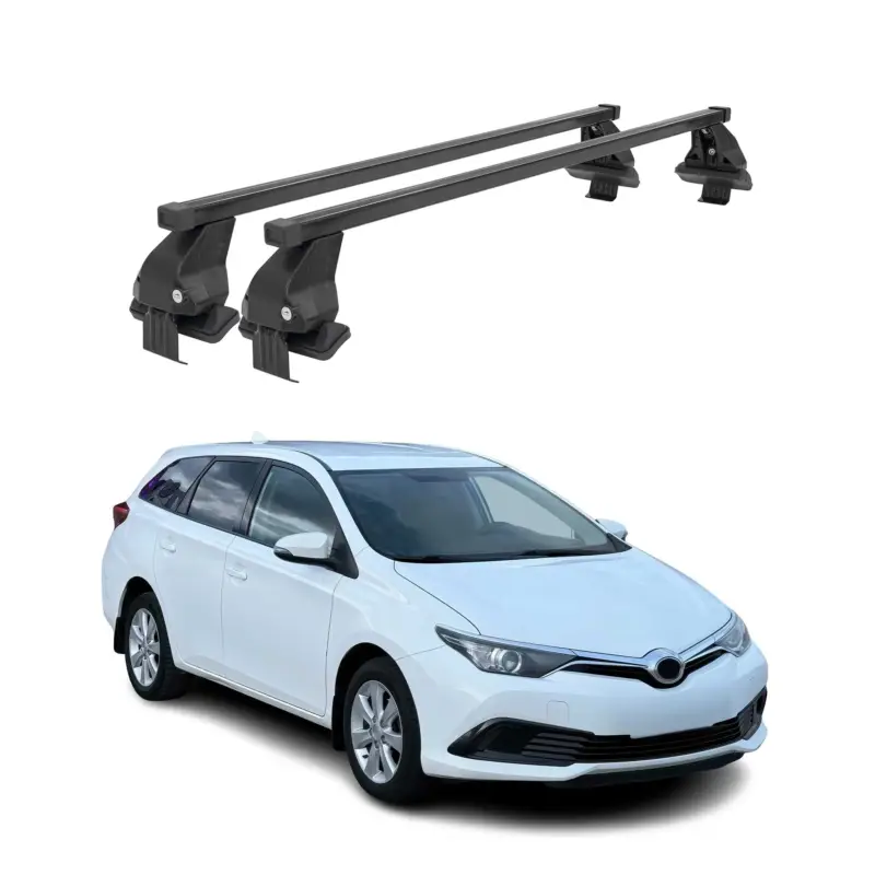 Menabo Dachträger für Toyota Auris mk2 Kombi 2012-2018 50kg Stahl Schwarz 2x Neue Kollektion