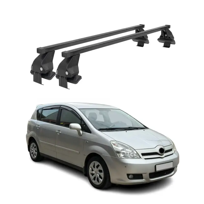 Top-Angebot Menabo Dachträger für Toyota Corolla Verso mk2 2004-2007 Pre-FL 50kg Schwarz 2x