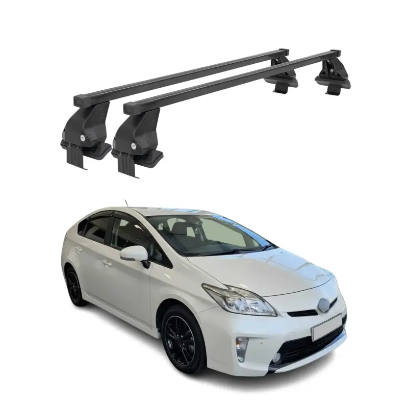 Sichere Zahlung Menabo Dachträger Grundtäger für Toyota Prius 2009-2015 50kg Stahl Schwarz 2 tlg