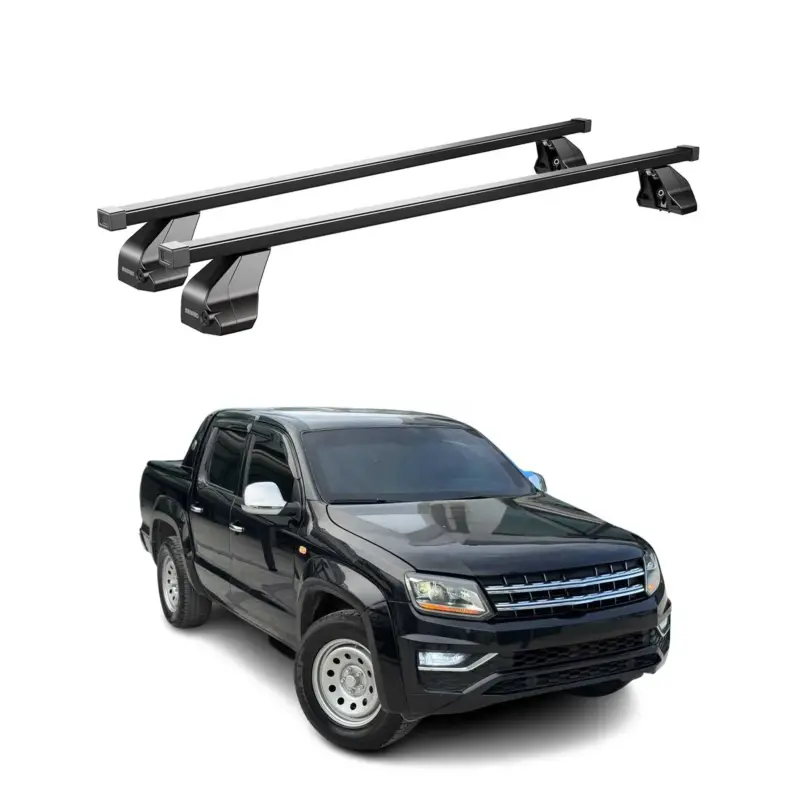 Neu Menabo Dachträger Grundtäger für VW Amarok mk1 2010-2016 Pre-FL 75kg Schwarz 2x