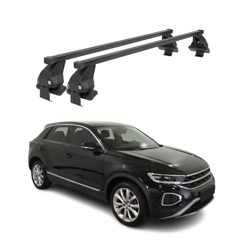 Meistverkauft Menabo Dachträger Grundtäger für VW T-Roc 2017-2025 50kg Stahl Schwarz 2 tlg