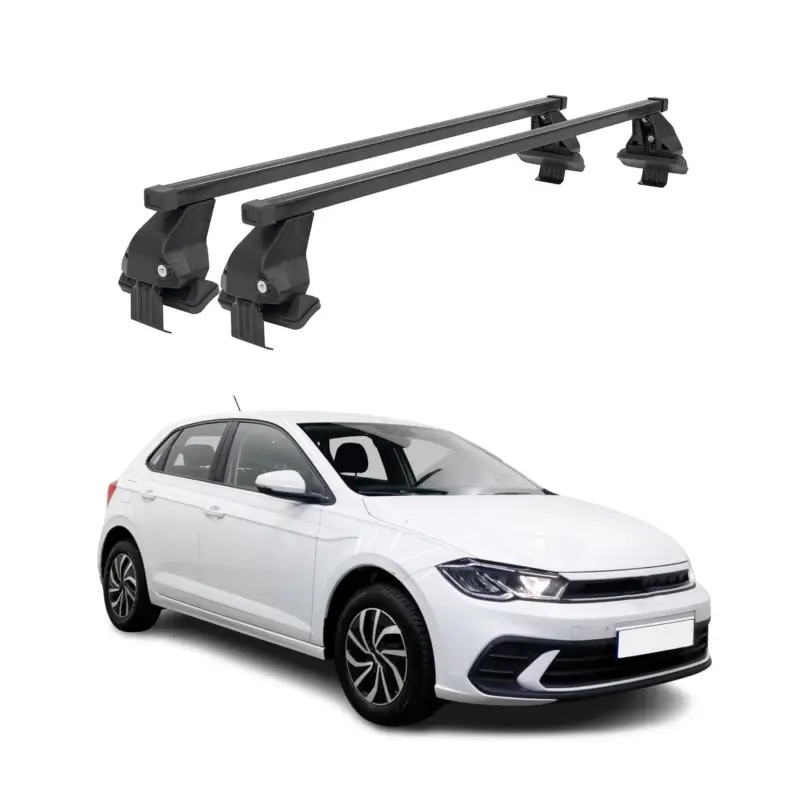 Super-Preis Menabo Dachträger Grundtäger für VW Polo 2021-2026 50kg Stahl Schwarz 2 tlg
