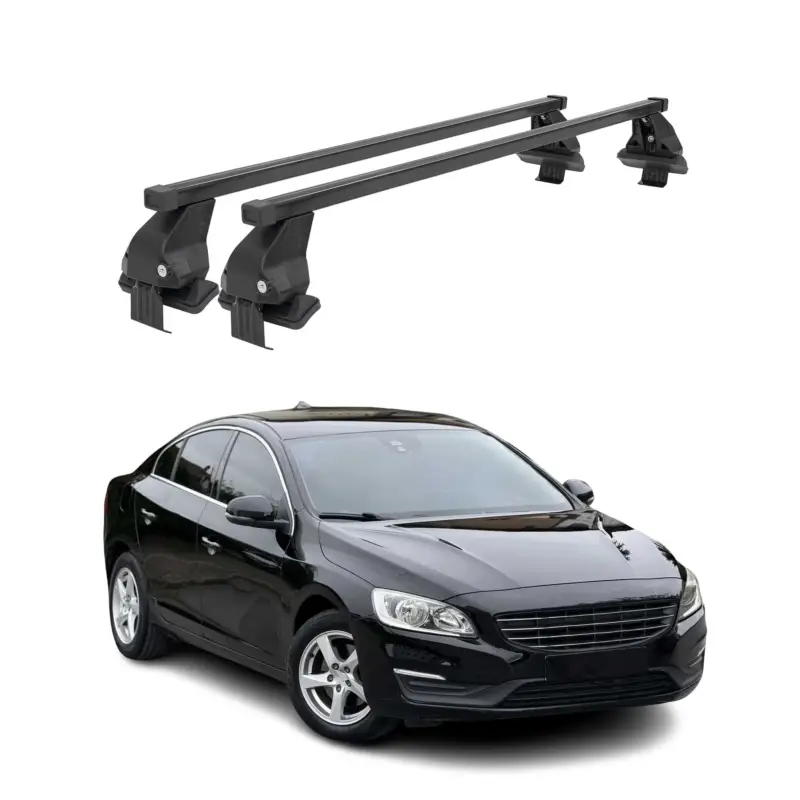 Preisknaller Menabo Dachträger Grundtäger für Volvo S60 2010-2018 50kg Stahl Schwarz 2 tlg