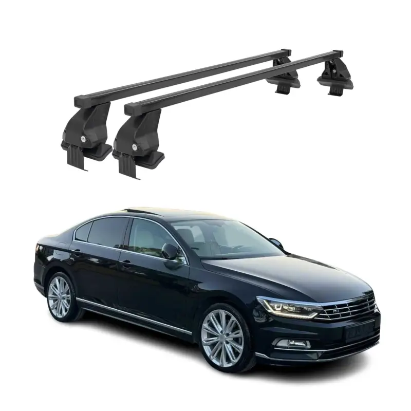 Mega-Angebot Menabo Dachträger Grundtäger für VW Passat B8 2014-2019 50kg Stahl Schwarz 2 tlg
