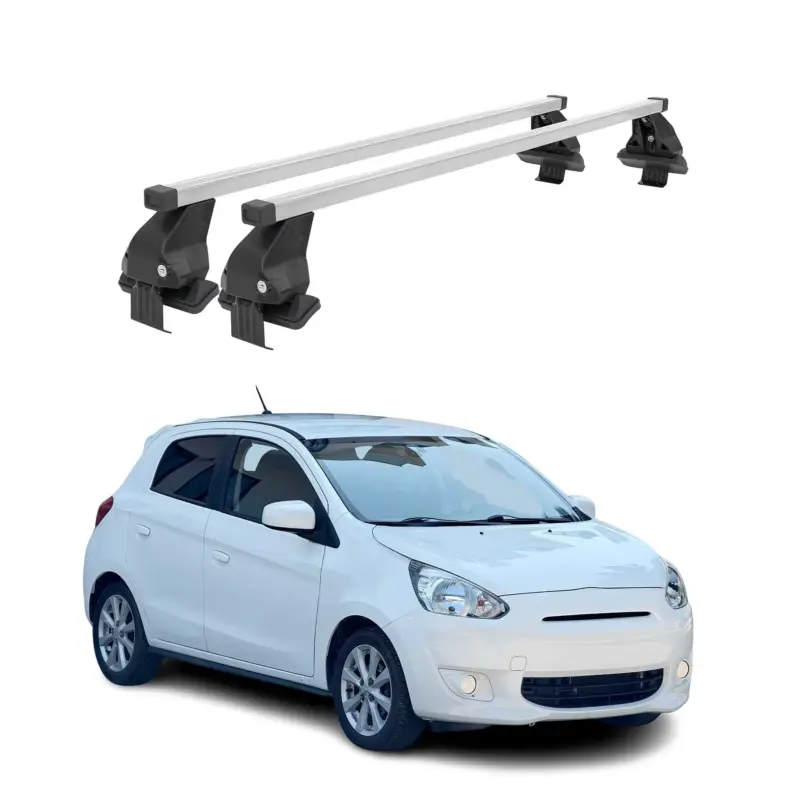 Garantierte Lieferung Menabo Dachträger für Mitsubishi Space Star mk2 2013-2016 Pre-FL 50kg Silber 2x