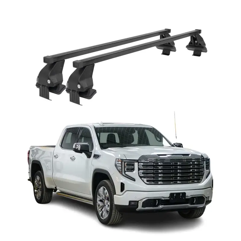 Neue Ware Menabo Dachträger Grundtäger für GMC Sierra 2019-2024 50kg Stahl Schwarz 2 tlg