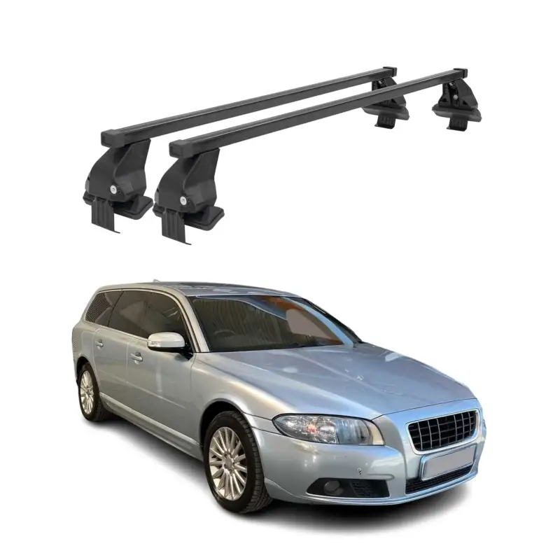 Aktuell Menabo Dachträger Grundtäger für Volvo V70 2007-2016 50kg Stahl Schwarz 2 tlg