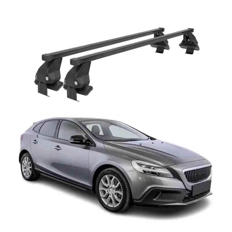 Top-Preis Menabo Dachträger Grundtäger für Volvo V40 2016-2019 FL 50kg Stahl Schwarz 2 tlg