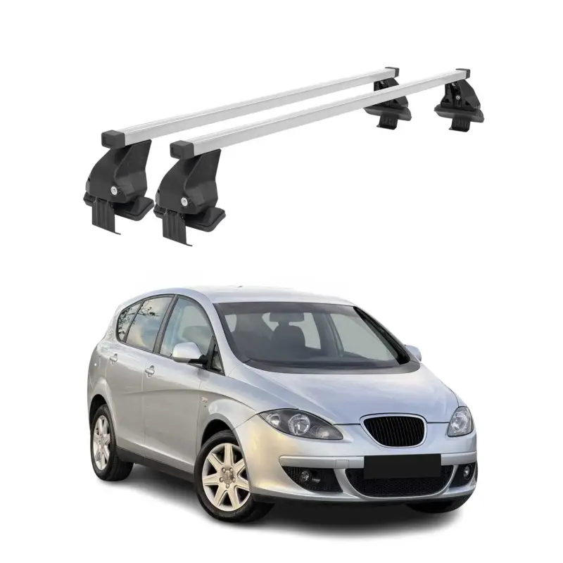 Menabo Dachträger Grundtäger für Seat Altea 2004-2009 Pre-FL 50kg Stahl Grau 2x Top-Angebot