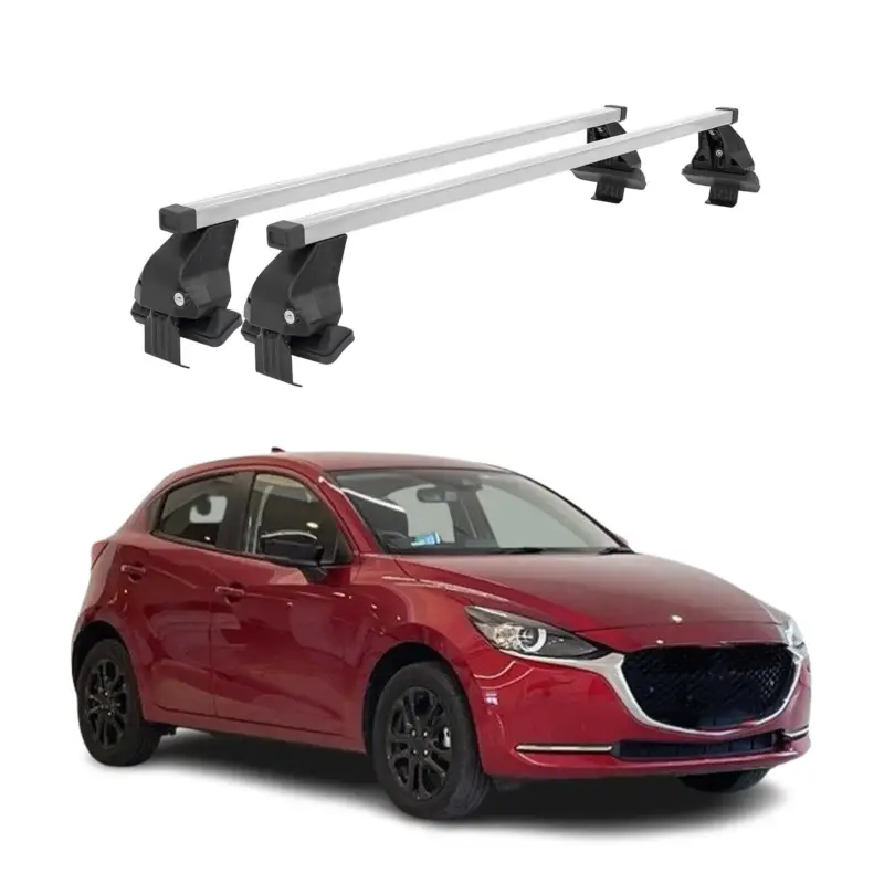 Saisonangebot Menabo Dachträger Grundtäger für Mazda 2 2014-2020 50kg Stahl Silber 2 tlg