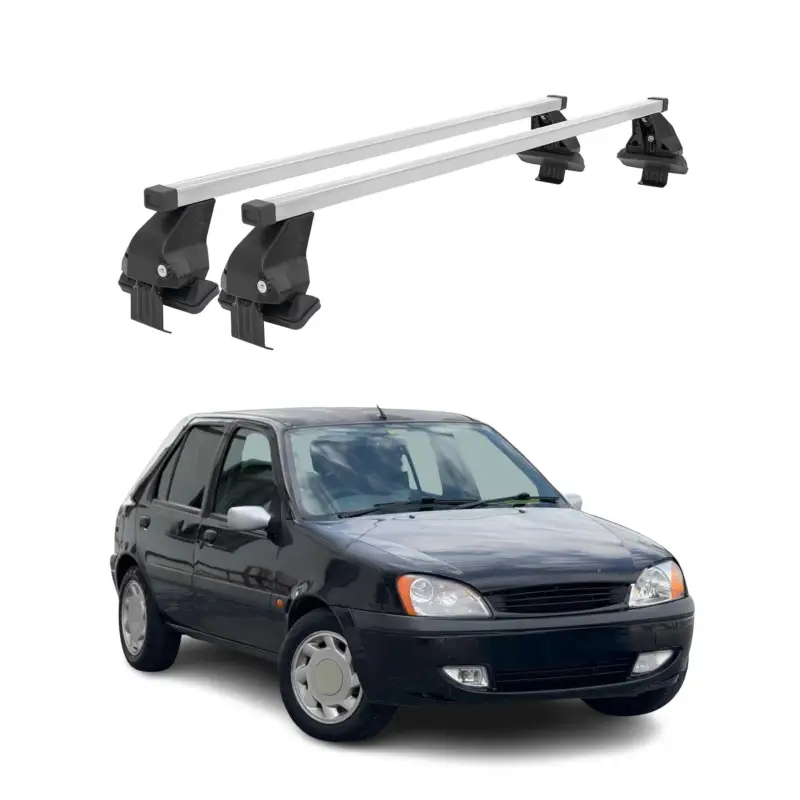 Menabo Dachträger Grundtäger für Ford Fiesta 1995-2002 50kg Stahl Silber 2 tlg Echt
