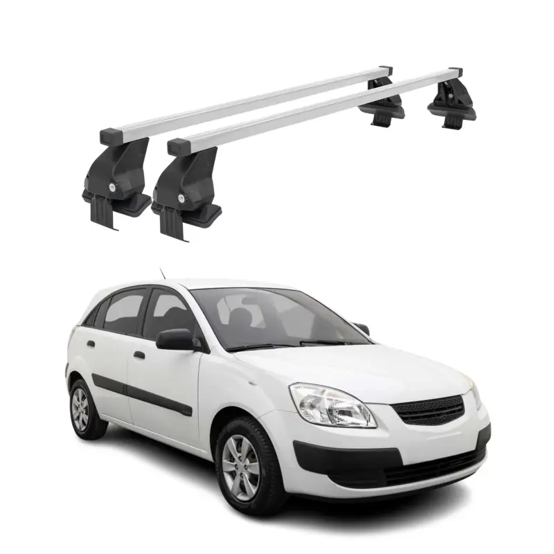 Menabo Dachträger Grundtäger für Kia Rio Schrägheck 2005-2011 50kg Stahl Grau 2x Markenprodukt
