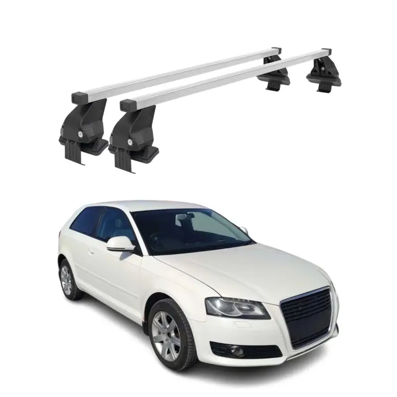 Menabo Dachträger Grundtäger für Audi A3 8P 3tür 2003-2012 50kg Stahl Silber 2x Abverkauf