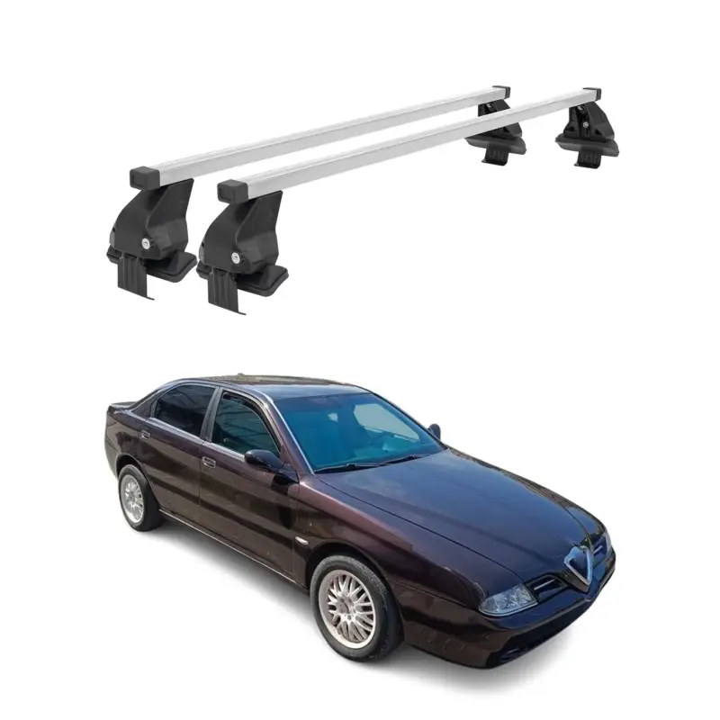 Menabo Dachträger Grundtäger für Alfa Romeo 166 1998-2007 50kg Stahl Silber 2x Aktuell