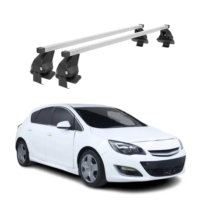 Menabo Dachträger Grundtäger für Opel Astra J 2009-2015 50kg Stahl Silber 2 tlg Ausverkauf