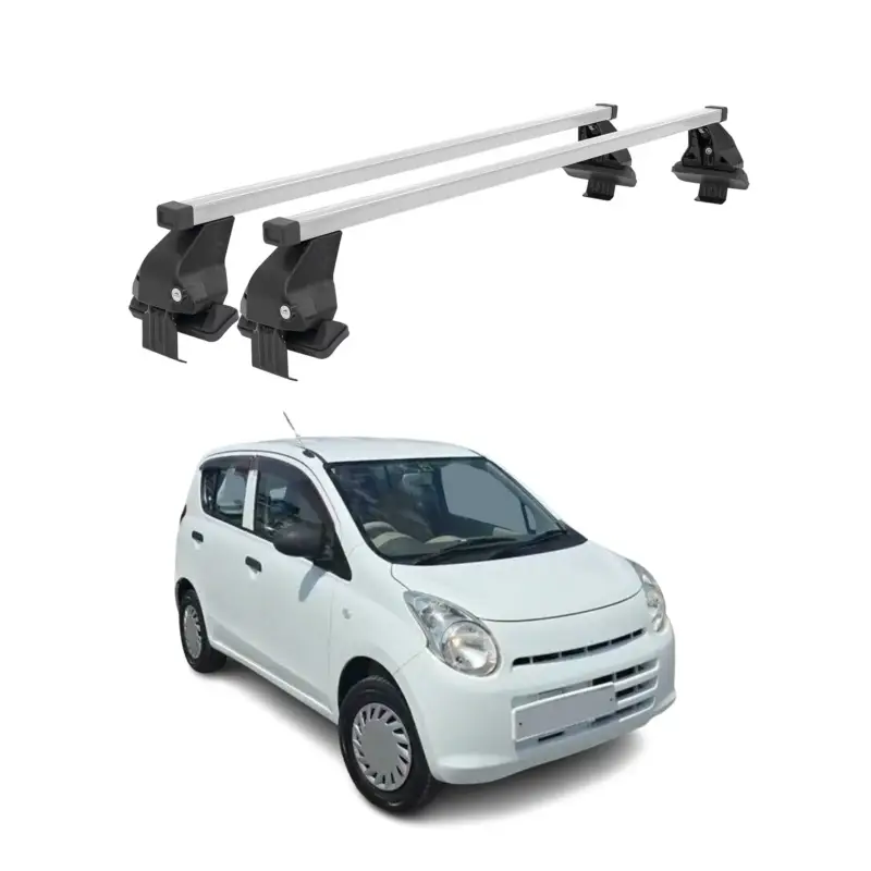Garantierte Lieferung Menabo Dachträger Grundtäger für Suzuki Alto 2009-2014 50kg Stahl Silber 2 tlg
