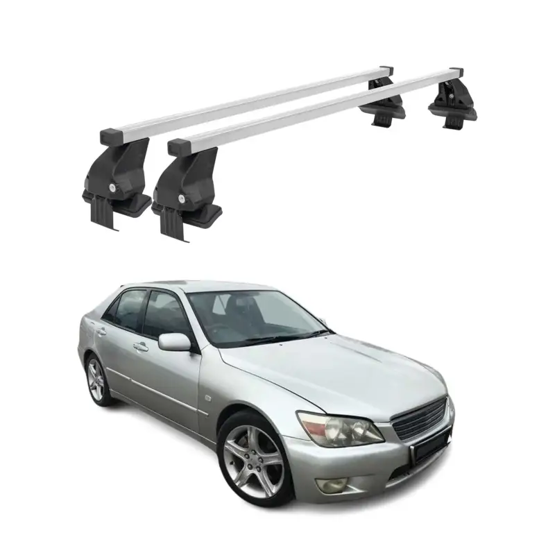 Abverkauf Menabo Dachträger Grundtäger für Lexus IS XE10 1998-2005 50kg Stahl Silber 2 tlg