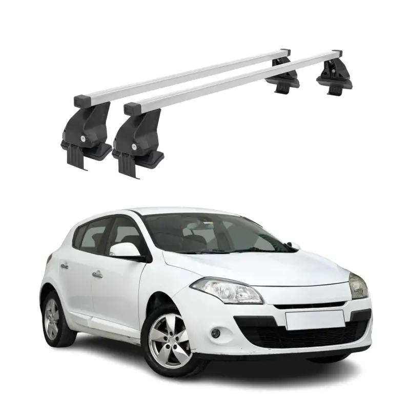 Menabo Dachträger Grundtäger für Renault Megane 2008-2016 50kg Stahl Silber 2x Begrenztes Angebot
