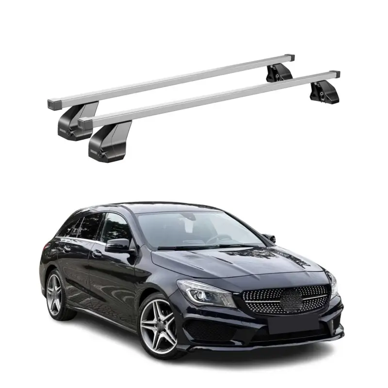 Preis Gesenkt Menabo Dachträger Grundtäger für Mercedes CLA X117 2015-2019 75kg Stahl Grau 2x