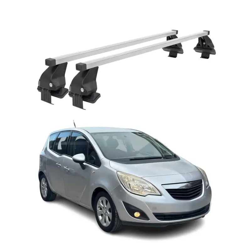 Neue Kollektion Menabo Dachträger Grundtäger für Opel Meriva 2010-2017 50kg Stahl Silber 2 tlg