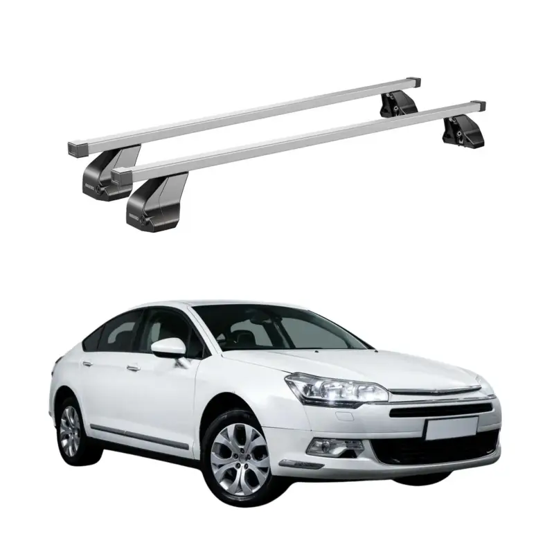 Menabo Dachträger Grundtäger für Citroen C5 2007-2017 75kg Stahl Silber 2 tlg Neue Ware