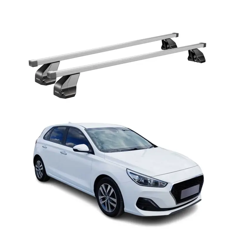 Markenware Menabo Dachträger Grundtäger für Hyundai i30 2016-2020 3tür 75kg Stahl Silber 2x
