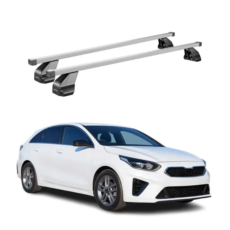 Menabo Dachträger Grundtäger für Kia Pro Ceed 2019-2026 75kg Stahl Silber 2 tlg Neu Im Sortiment