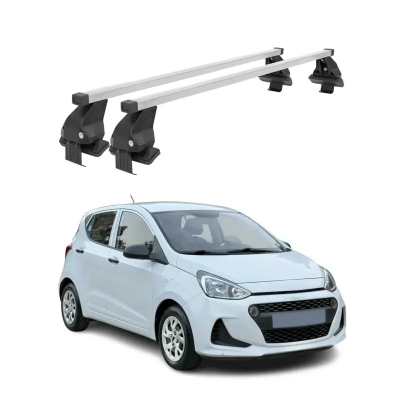 Preisreduziert Menabo Dachträger Grundtäger für Hyundai i10 2017-2019 50kg Stahl Silber 2 tlg